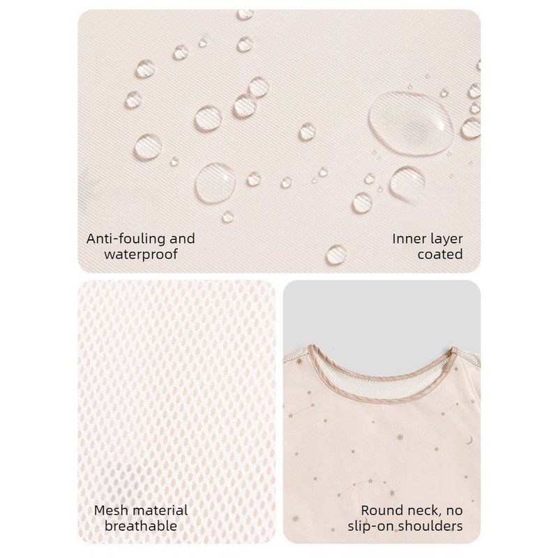 Mesh Breathable Vest-Style Waterproof and Oil-Resistant Apron, Washable Aprons for Home Kitchens—Beige - Image 5
