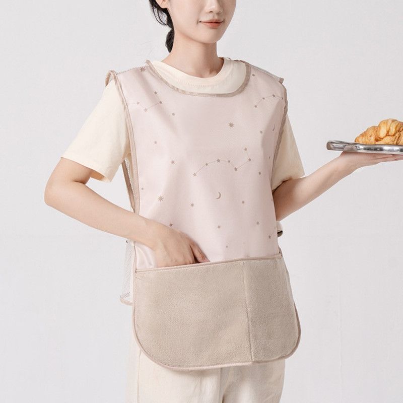 Mesh Breathable Vest-Style Waterproof and Oil-Resistant Apron, Washable Aprons for Home Kitchens—Pink - Image 3