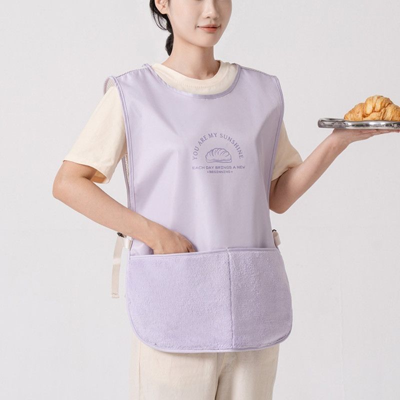 Mesh Breathable Vest-Style Waterproof and Oil-Resistant Apron, Washable Aprons for Home Kitchens—Pink - Image 4