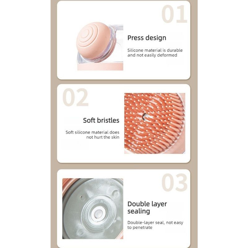 Shampoo & Bath Brush 2-Piece Set, Silicone Scalp Massager Shower Brush, Multi-Purpose for Humans and Pets—Pink - Image 5