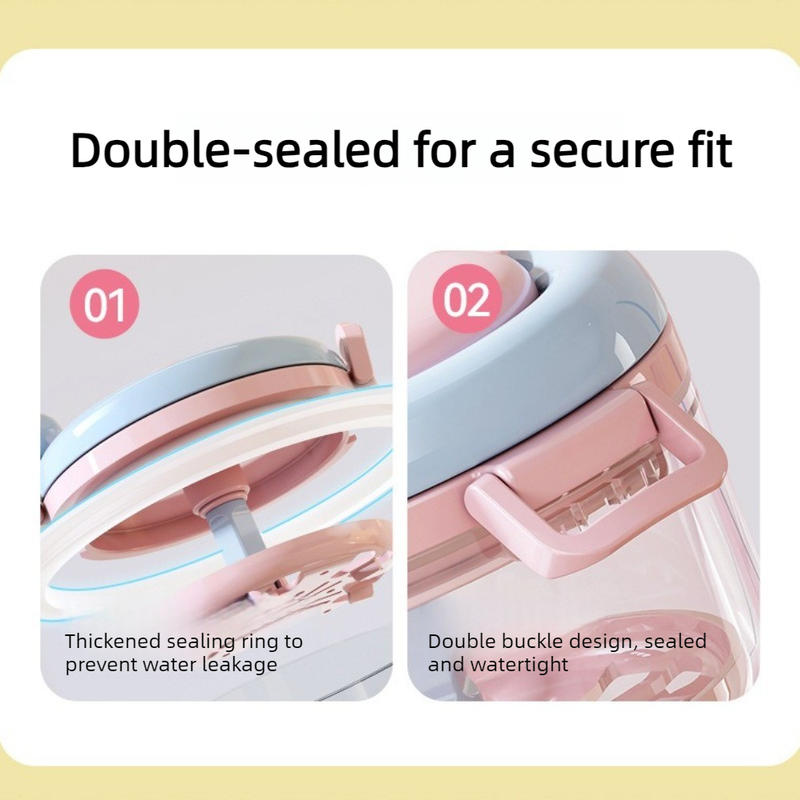 Hand Crank Centrifugal Retainer Cleaning & Storage 2-in-1 Case, Denture and Aligner Cleaner Box with Built-in Mirror—Pink - Image 3