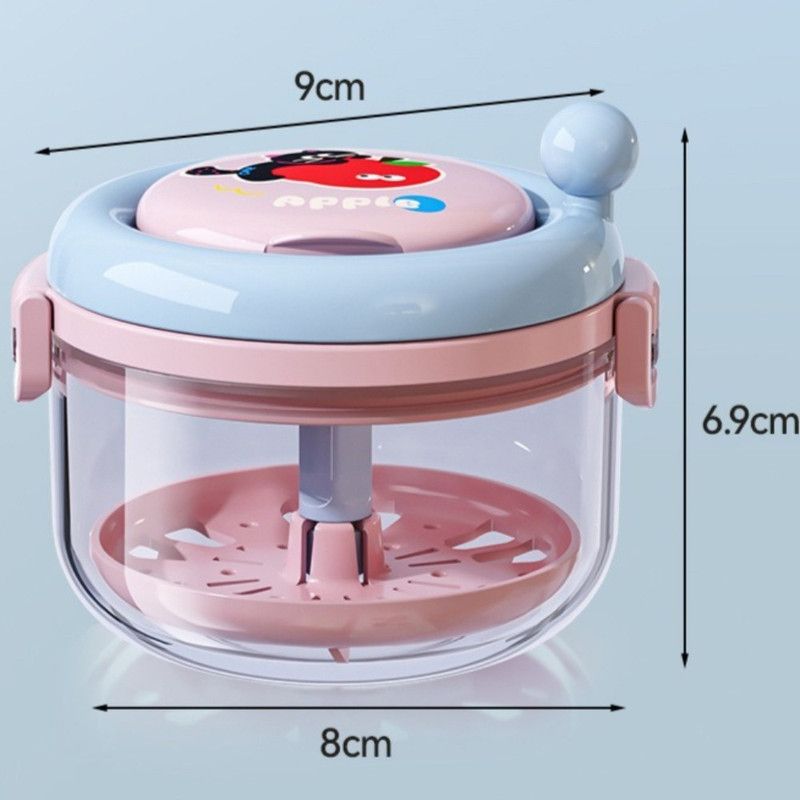 Hand Crank Centrifugal Retainer Cleaning & Storage 2-in-1 Case, Denture and Aligner Cleaner Box with Built-in Mirror—Pink - Image 8