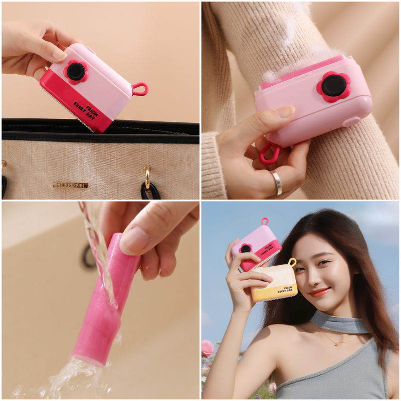 3-in-1 Camera-Shaped Washable Lint Roller, Reusable Portable Pet Hair Remover & Fabric Shaver Brush—Yellow - Image 6