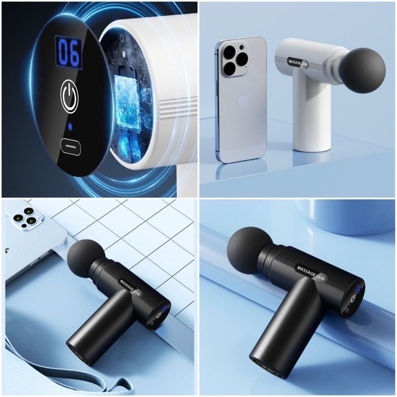 LED Digital Display 6-Speed Mini Fascia Gun, Rechargeable Portable Electric Muscle Massager for Fitness and Neck Relief—White - Image 5