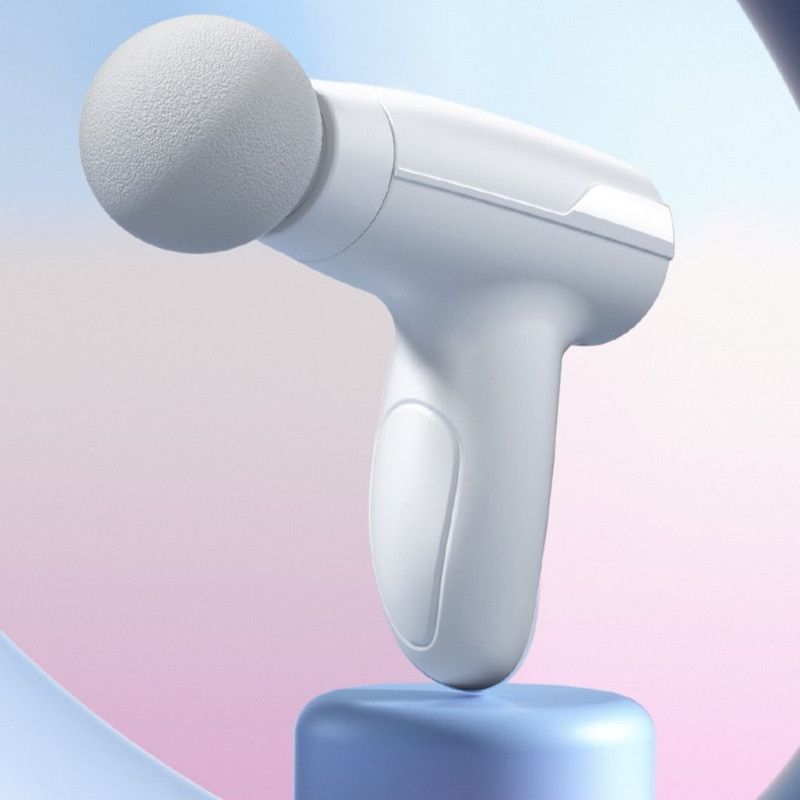 3-Speed Mini Portable Fascia Gun, USB-Rechargeable Low-Noise Muscle Massage Gun for Fitness and Home Use—White - Image 1