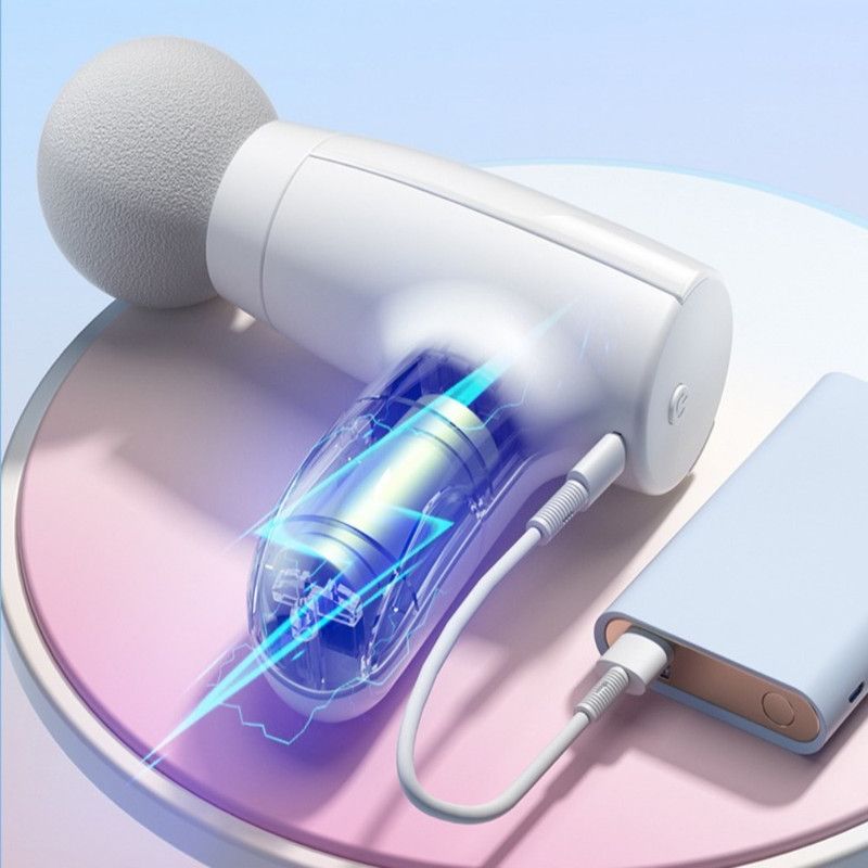 3-Speed Mini Portable Fascia Gun, USB-Rechargeable Low-Noise Muscle Massage Gun for Fitness and Home Use—White - Image 7