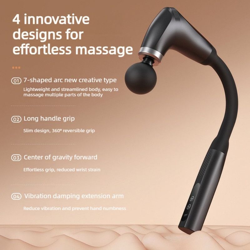 U-Shaped Extended Handle Fascia Gun, 9-Speed Variable Electric Deep Tissue Massager for Back, and Body Relief—Blue - Image 2