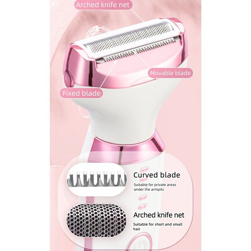 5-in-1 Electric Hair Trimmer with LED Display, Women's Body Shaver for Nose, Eyebrow and Underarm Hair Removal - Image 5
