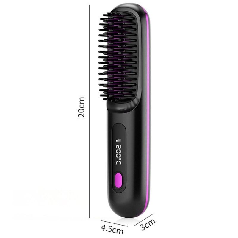 Portable Negative Ion Hair Straightener Brush, 3-Temperature Dual-Use Styling Comb for Travel and Home Use—White - Image 7