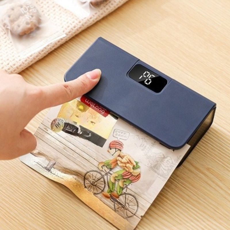 Magnetic Rechargeable Sealer, 6-Speed Adjustable Portable Press Sealing Machine for Snack and Coffee—Blue - Image 1