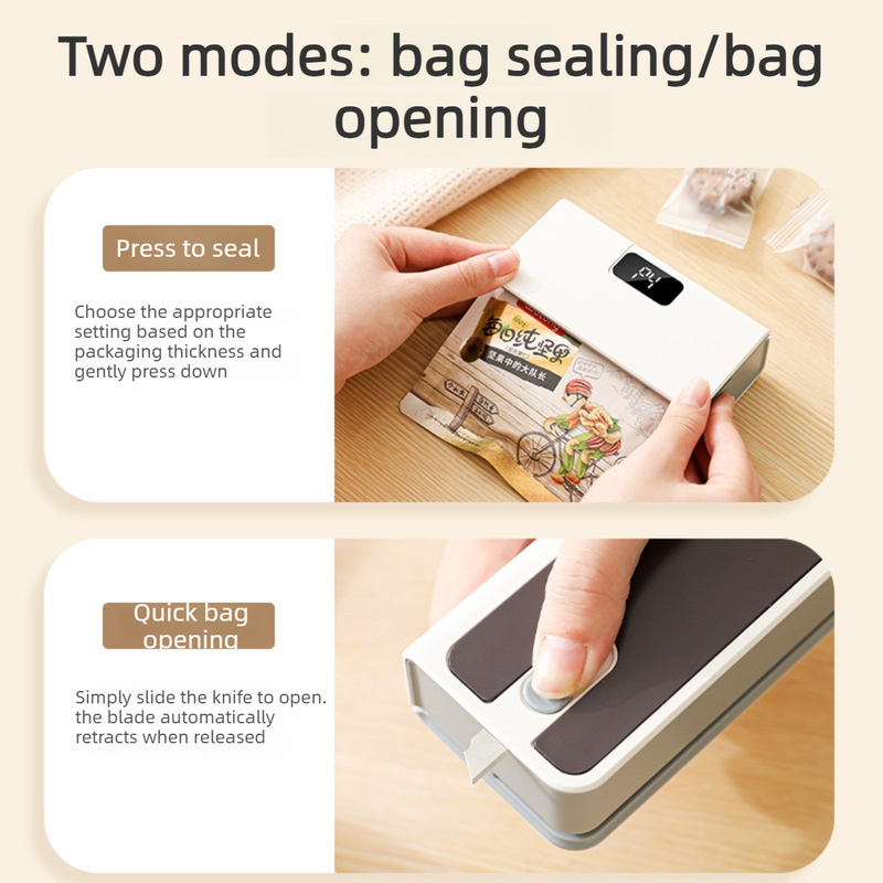Magnetic Rechargeable Sealer, 6-Speed Adjustable Portable Press Sealing Machine for Snack and Coffee—Blue - Image 3