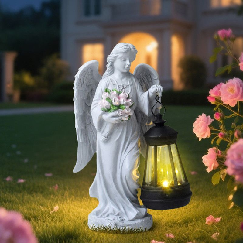 Solar-Powered Angel Lantern Outdoor Light, Resin Waterproof Garden Decorative Light, Walkway and Lawn Mood Light, Garden Statue Ornament for Ambiance - Image 6