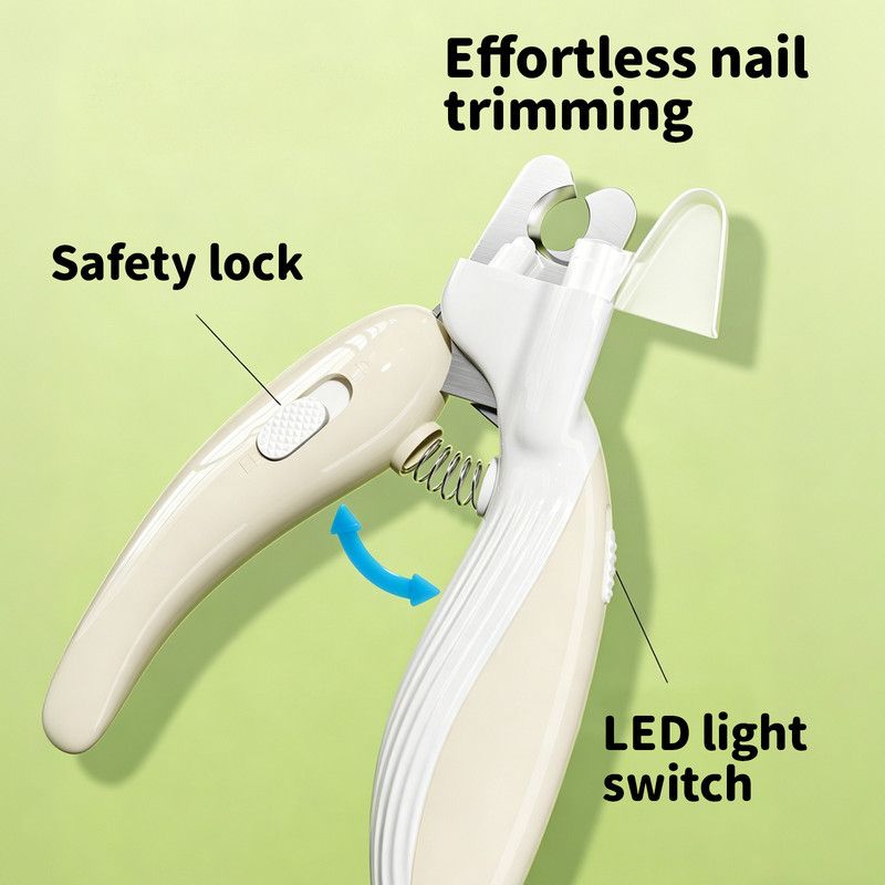 Pet Nail Clippers with Light, Splatter-Proof and Safe, Universal Tool for Cats and Dogs, LED Light for Locating the Quick - Pink - Image 4