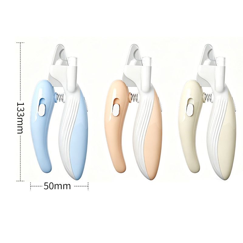 Pet Nail Clippers with Light, Splatter-Proof and Safe Grooming Tool, Universal for Cats and Dogs, LED Light for Locating the Quick - Off-White - Image 6