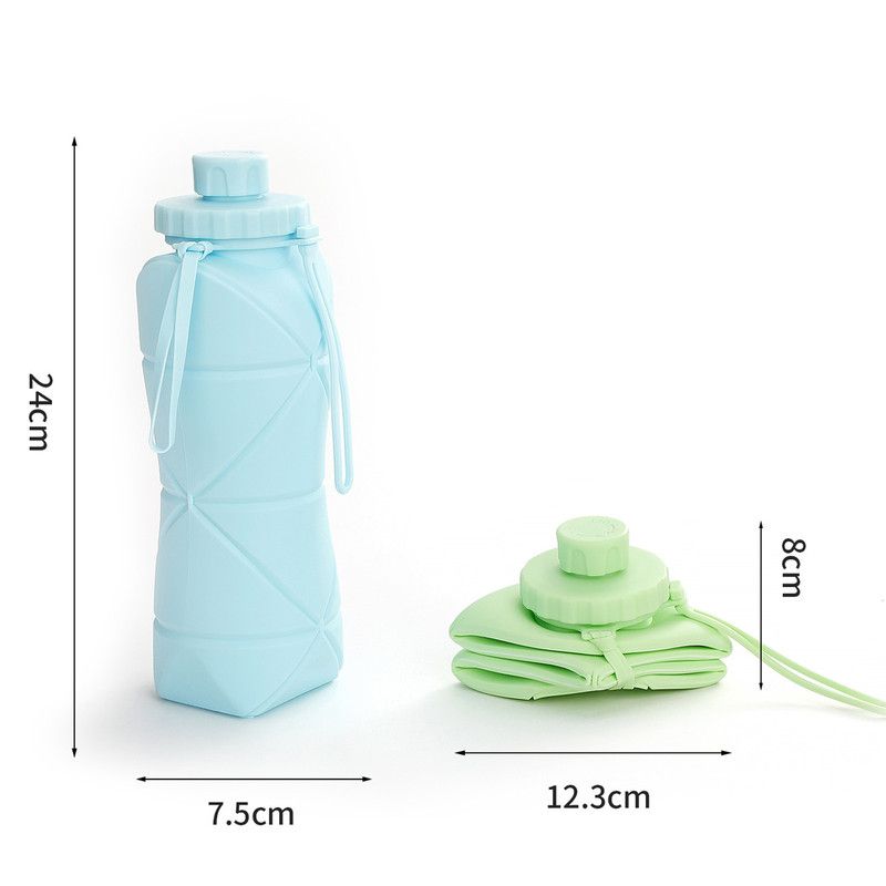 800ml Large-Capacity Food-Grade Silicone Collapsible Water Cup, Portable Outdoor High-Temperature Resistant Water Bottle, Travel & Camping Compressible Water Bottle, Travel Water Cup - Yellow - Image 8