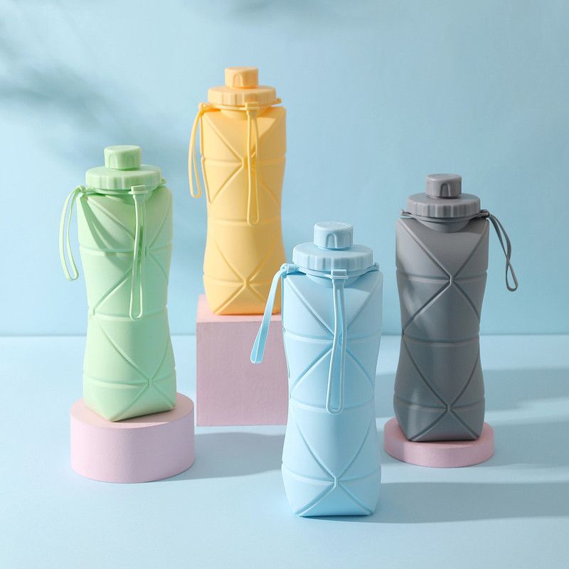 800ml Large-Capacity Food-Grade Silicone Folding Water Cup, Portable Outdoor High-Temperature Resistant Water Bottle, Travel and Camping Compressible Water Bottle, Travel Water Cup - Gray - Image 7