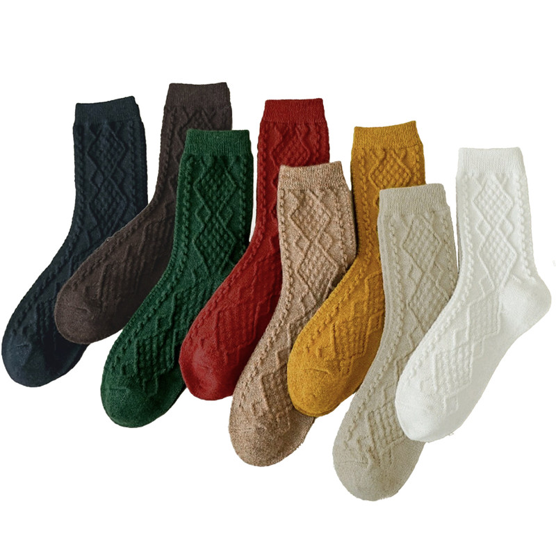 4-pair pack of mixed color socks, women's fall/winter socks, comfortable, soft and warm house socks. - Image 1
