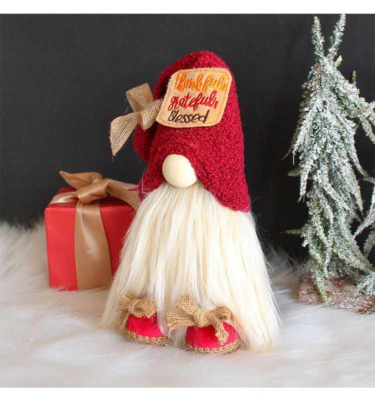 1pc Plush standing gnome doll — faceless old man figurine, festive tabletop ornament and gift.Alphabet gnome - Image 1