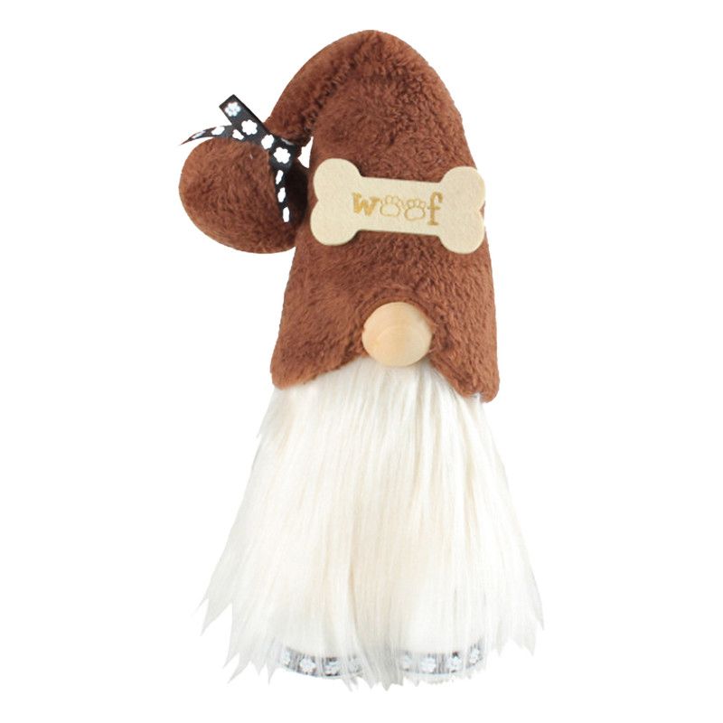 1pc Plush standing gnome doll — faceless old man figurine, festive tabletop ornament and gift.DOG series white beard gnome - Image 1