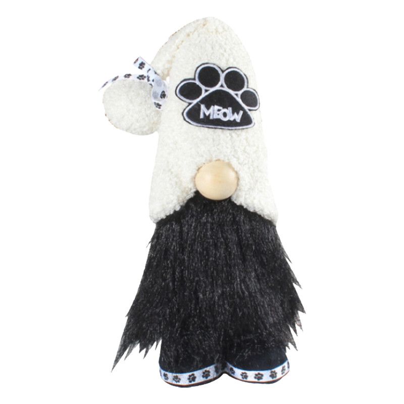1pc Plush standing gnome doll — faceless old man figurine, festive tabletop ornament and gift.DOG series black beard gnome - Image 1