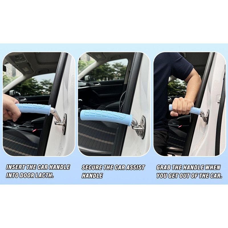 1PC Vehicle Support Handle and Mobility Aid, Portable Car Assist Grab Bar for Sit-to-Stand Assistance, Ideal for Seniors and Adults, Durable Door Handle Support with Ergonomic Design-blue - Image 3
