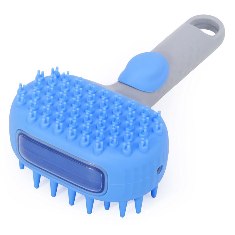 Pet Bath Brush Massage Shampoo Dispensing Grooming Brush for Dog Cat Hair Cleaning-blue - Image 1