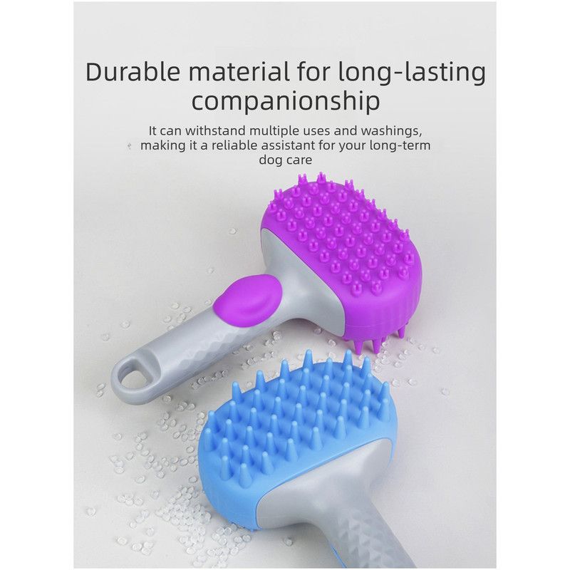 Pet Bath Brush Massage Shampoo Dispensing Grooming Brush for Dog Cat Hair Cleaning-blue - Image 3