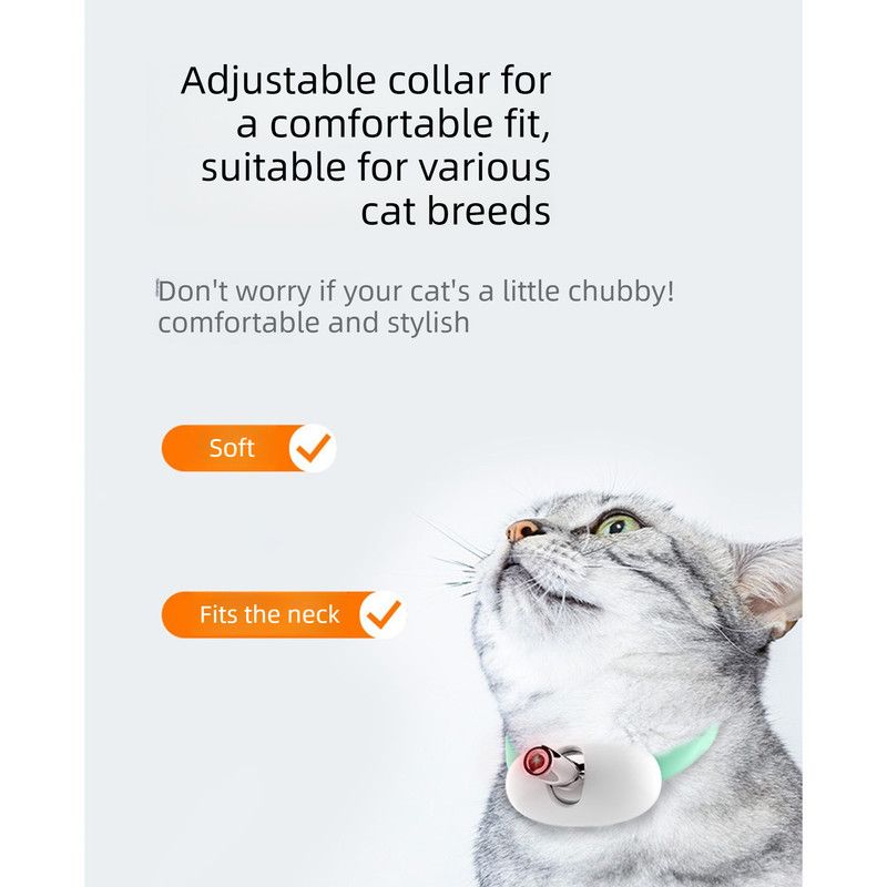 djustable Pet Laser Play Collar Toy USB Chargable Interactive Cat Training Exercise Toy - Image 4