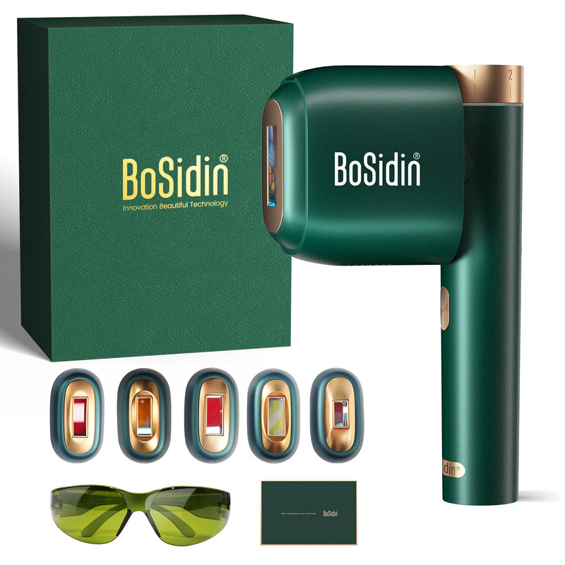 Laser Hair Removal, BoSidin IPL Hair Removal with Painless Ice-Cooling, 2-in-1 Face SR Rejuvenation, 6+1 Modes, 6 Levels Hair Removal for Women Permanent, Laser Hair Removal Kit with Shaver, Goggles - Image 1