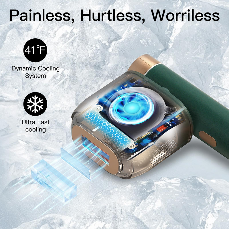 Laser Hair Removal, BoSidin IPL Hair Removal with Painless Ice-Cooling, 2-in-1 Face SR Rejuvenation, 6+1 Modes, 6 Levels Hair Removal for Women Permanent, Laser Hair Removal Kit with Shaver, Goggles - Image 4