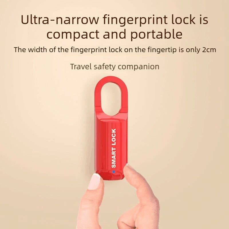 Smart Fingerprint Padlock Portable Luggage Lock Type C Rechargeable Anti Theft Travel Bag Lock-black - Image 3