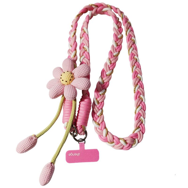 1PC Crossbody Phone Strap, Adjustable Anti-Theft Phone Lanyard, Unisex, Essential for Travel,Pink and white - Image 1