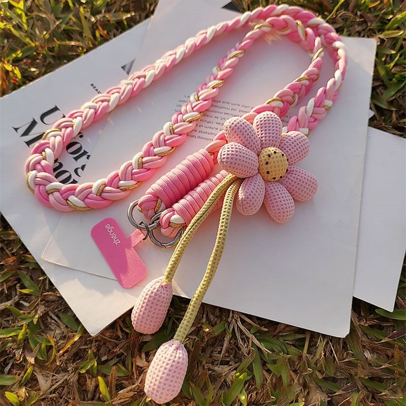 1PC Crossbody Phone Strap, Adjustable Anti-Theft Phone Lanyard, Unisex, Essential for Travel,Pink and white - Image 2