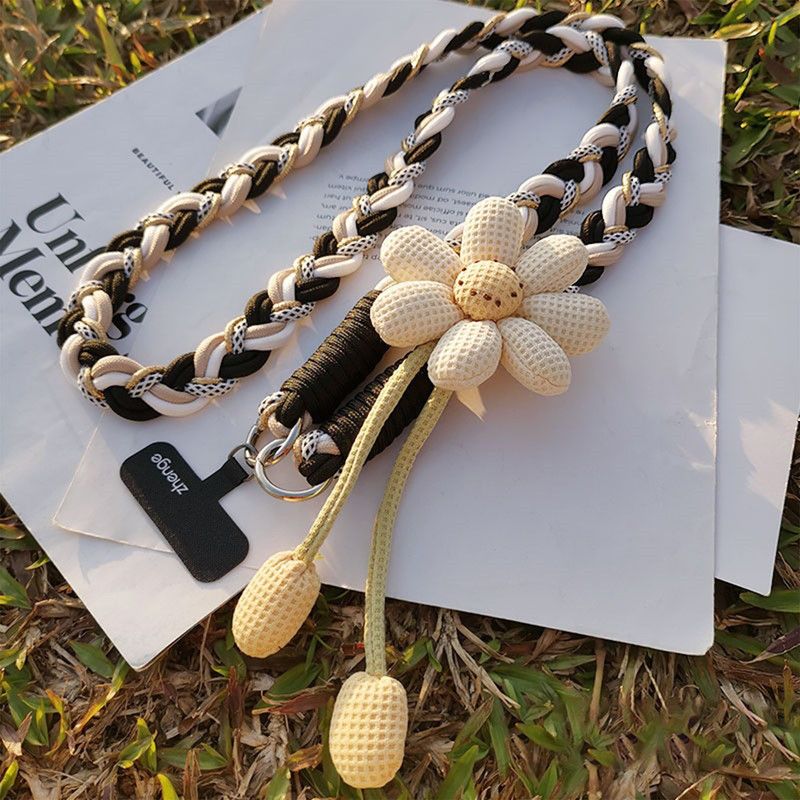 1PC Crossbody Phone Strap, Adjustable Anti-Theft Phone Lanyard, Unisex, Essential for Travel,Black and white - Image 2