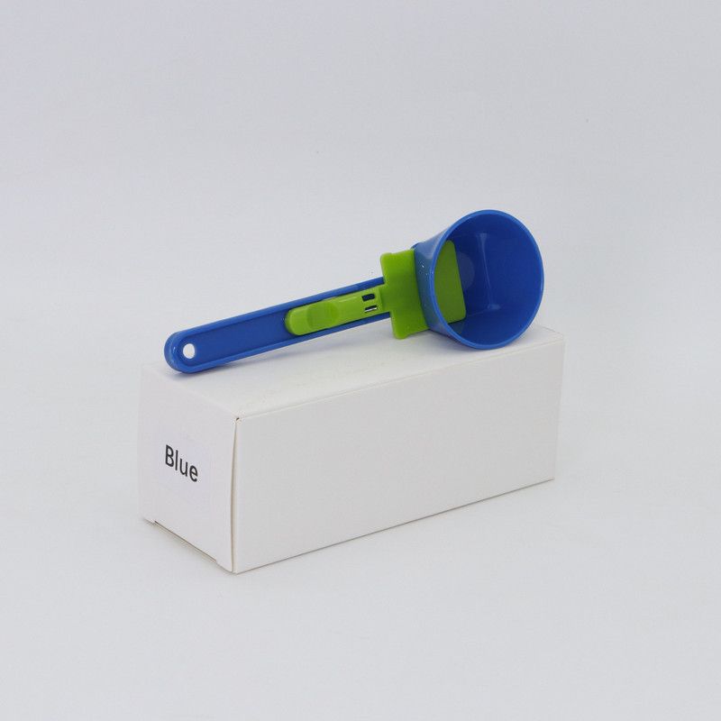 Leak-proof coffee scoop,Sliding coffee funnel,Coffee scoop with measurements,Coffee bar tool,1pc,blue - Image 1