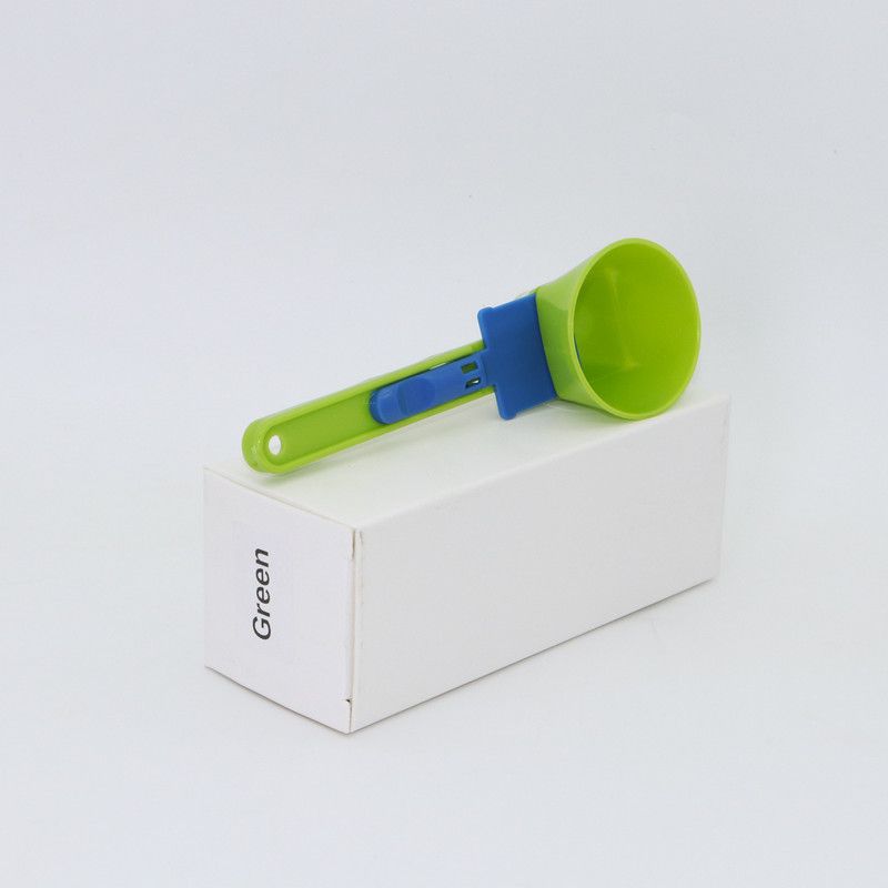 Leak-proof coffee scoop,Sliding coffee funnel,Coffee scoop with measurements,Coffee bar tool,1pc,green - Image 1