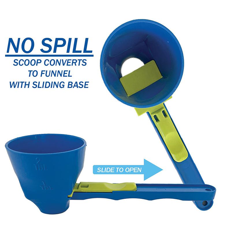 Leak-proof coffee scoop,Sliding coffee funnel,Coffee scoop with measurements,Coffee bar tool,1pc,green - Image 2