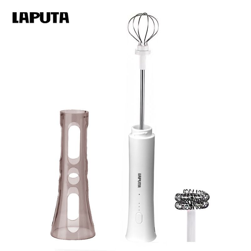 Rechargeable Electric Milk Frother Handheld, 3 Speed Milk Foam Maker for Latte Cappuccino, Portable Coffee Whisk with Protective Storage Cover - Image 1