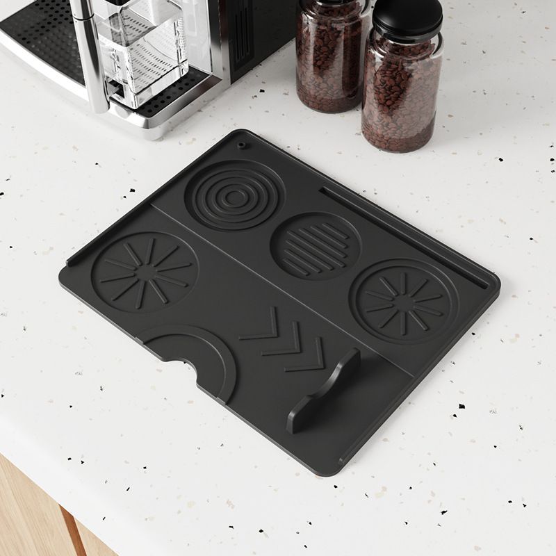 Multi Function Silicone Coffee Tamping Mat Non Slip Espresso Tamper Pad Coffee Machine Accessories-Black - Image 1