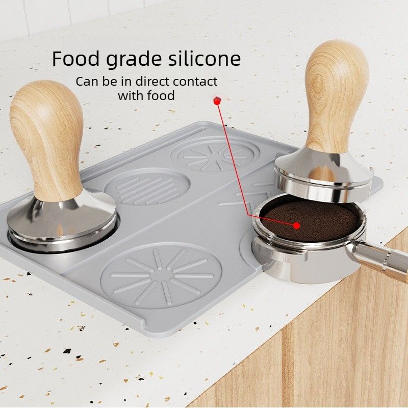 Multi Function Silicone Coffee Tamping Mat Non Slip Espresso Tamper Pad Coffee Machine Accessories-Black - Image 2