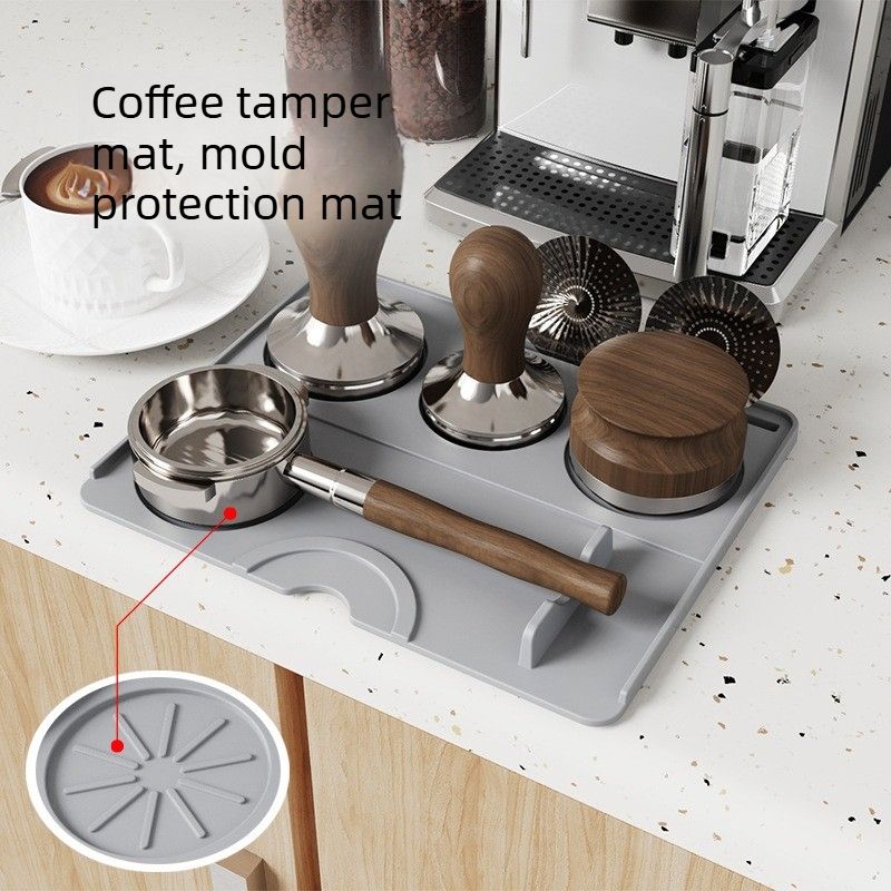 Multi Function Silicone Coffee Tamping Mat Non Slip Espresso Tamper Pad Coffee Machine Accessories-Black - Image 3