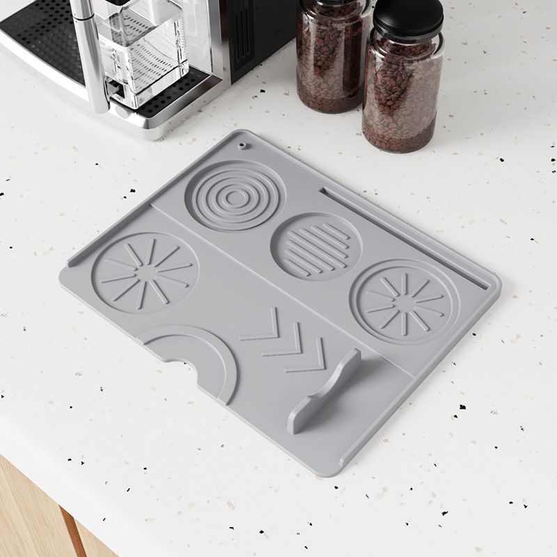 Multi Function Silicone Coffee Tamping Mat Non Slip Espresso Tamper Pad Coffee Machine Accessories-Gray - Image 1