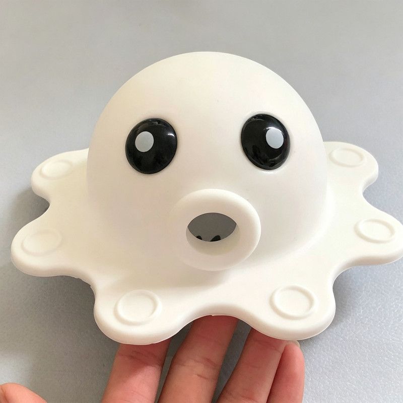Octopus Shape Silicone Drain Hair Catcher, Bath Tub Sink Drain Filter Cover, Anti Clog Shower Drain Protector, Reusable Bathroom Hair Stopper-White - Image 1