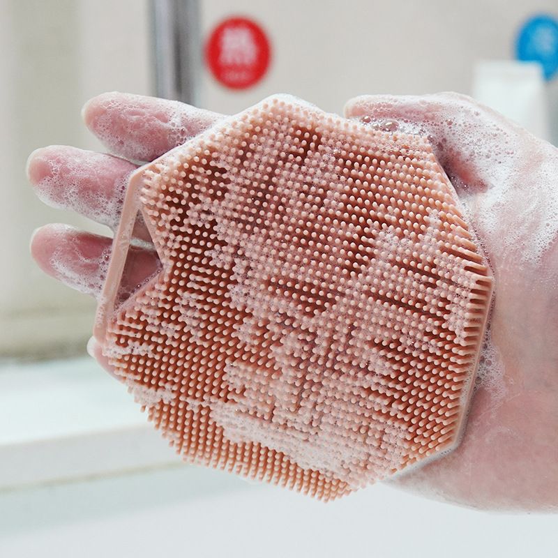 Silicone Body Scrubber Exfoliating Shower Brush Soft Silicone Bath Scrub Brush for Deep Skin Cleansing-skin tone - Image 3