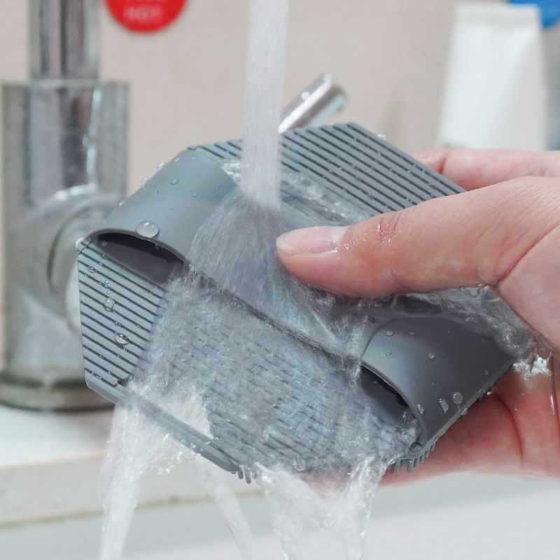 Silicone Body Scrubber Exfoliating Shower Brush Soft Silicone Bath Scrub Brush for Deep Skin Cleansing-gray - Image 3