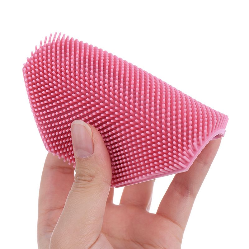 Silicone Body Scrubber Exfoliating Shower Brush Soft Silicone Bath Scrub Brush for Deep Skin Cleansing-pink - Image 2