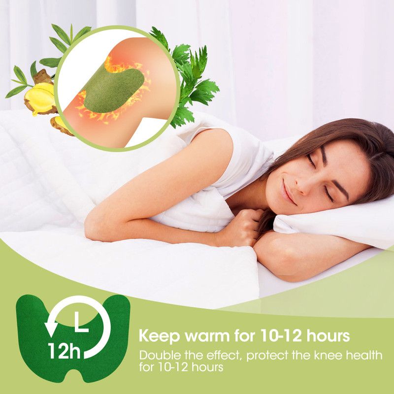 Wormwood Knee Patches Natural Herbal Warm Heat Plaster, Long Lasting Joint Relief Sticker for Knee Discomfort - Image 4