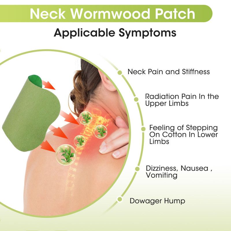 Wormwood Neck Patches Natural Herbal Warm Plaster, Long Lasting Heat Stickers for Neck Shoulder Stiff Relief - Image 2