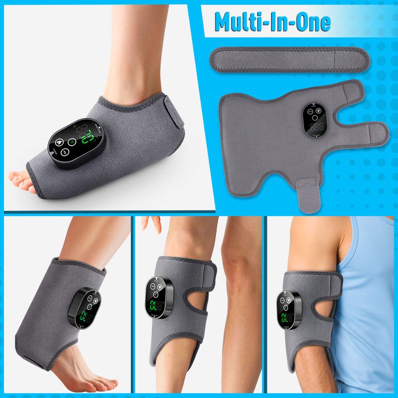 Wireless Heated Vibration Ankle Foot Massager Single Unit, 3 Vibration Modes 5 Heat Levels Rechargeable Massaging Wrap for Ankle Relief - Image 3