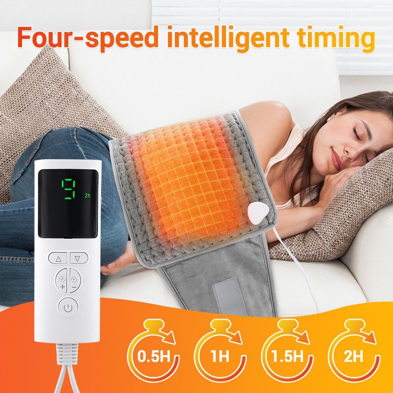 Electric Heating Waist Wrap Belt 9 Heat Levels 4 Timer Auto Off, Soft Plush Thermal Heating Pad for Back Abdomen Shoulder Relief - Image 7